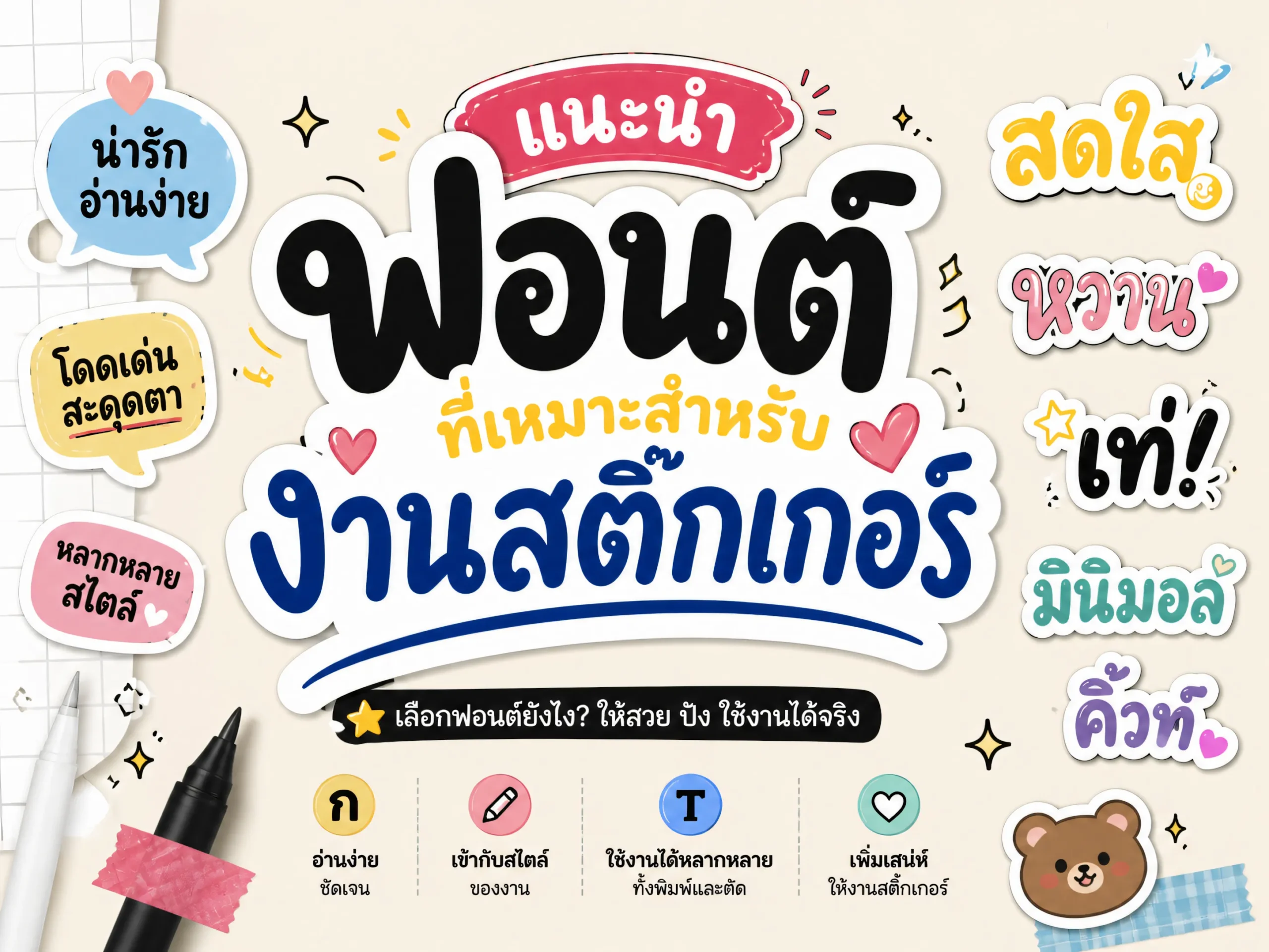 ฟอนต์ที่เหมาะสำหรับงานสติ๊กเกอร์-cover