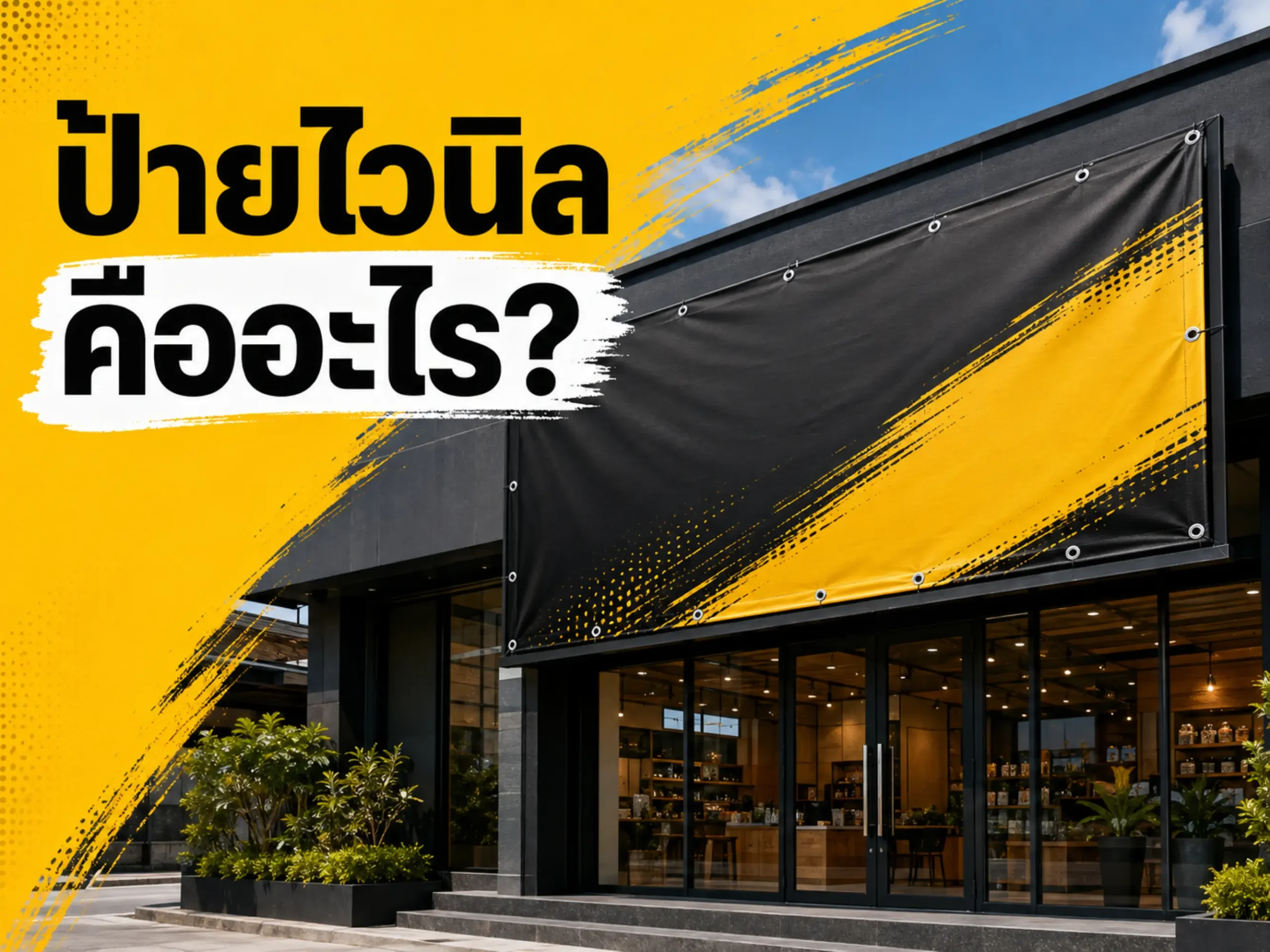 ป้ายไวนิลคืออะไร? ข้อดีและธุรกิจแบบไหนควรใช้ป้ายไวนิล 1 14960 20260812 what is a vinyl sign (Horizontal)