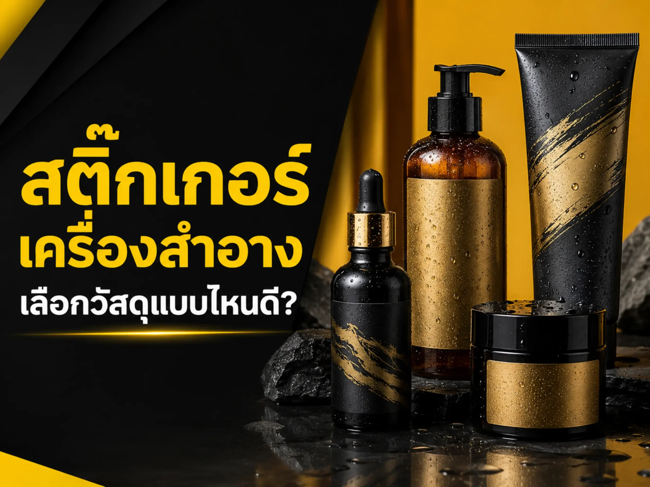 สติ๊กเกอร์เครื่องสำอางควรเลือกวัสดุแบบไหน? เลือกอย่างไรให้ดูพรีเมียมและใช้งานได้จริง 1 17074 20260812 cosmetic product stickers (Horizontal)